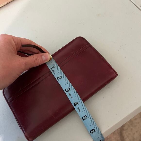 Red Top Grain Cowhide Genuine Leather Buxton Vintage Wallet - Picture 9 of 11